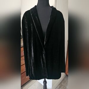 Ava & Viv Women's Black Velvet Blazer Coat 4X